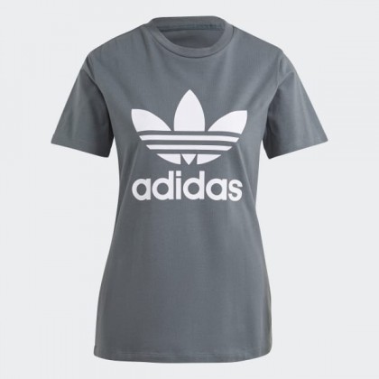 adidas Women's Classics Trefoil T-Shirt - تيشيرت اديداس كلاسيك تريفول للنساء لون رمادي