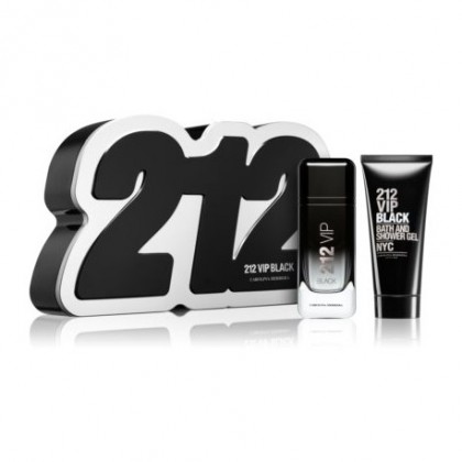 Carolina Herrera 212 VIP Black SET ( 100ml EDP Perfume + 100ml Shower Gel ) For Men