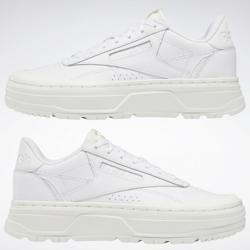 Reebok Women's Club C Double Geo Shoes- حذاء ريبوك كلو سي دبل جيو للنساء لون أبيض