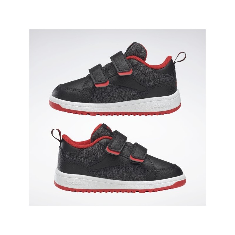 Reebok Kids' Weebok Clasp Low Shoes- حذاء ريبوك ويبوك كلاسب لو للأطفال لون أسود وأحمر