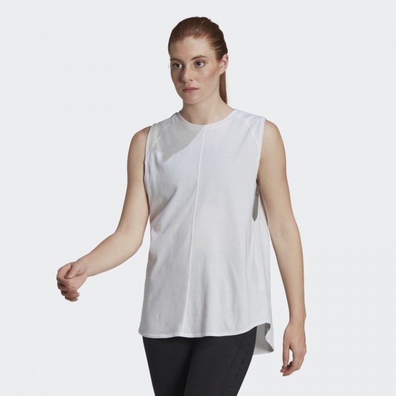 adidas Women's Karlie Kloss Loose Tank Top - White- توب تانك اديداس كارلي كلوس للنساء لون أبيض