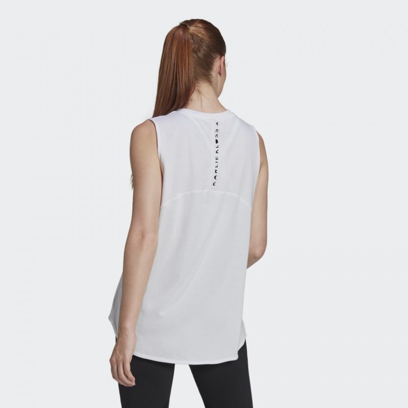 adidas Women's Karlie Kloss Loose Tank Top - White- توب تانك اديداس كارلي كلوس للنساء لون أبيض