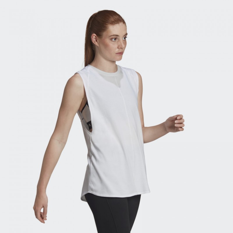 adidas Women's Karlie Kloss Loose Tank Top - White- توب تانك اديداس كارلي كلوس للنساء لون أبيض