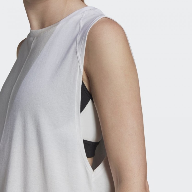 adidas Women's Karlie Kloss Loose Tank Top - White- توب تانك اديداس كارلي كلوس للنساء لون أبيض