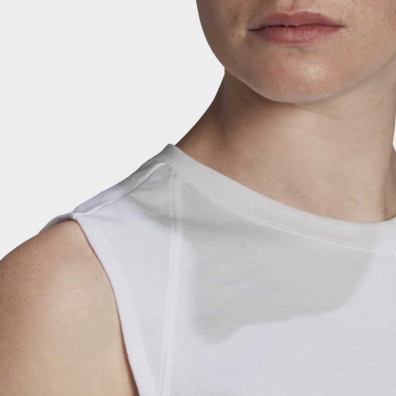 adidas Women's Karlie Kloss Loose Tank Top - White- توب تانك اديداس كارلي كلوس للنساء لون أبيض