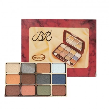 BR Matted Eye Shadow Assorted Colors 12 Shades With Mirror