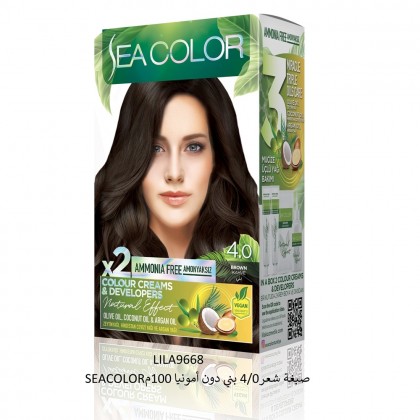 SEACOLORصبغة شعر4/0 بني دون أمونيا 100م