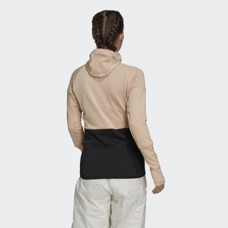 adidas Womens' Terrex Tech Ed Fleece - Black- جاكيت اديداس تريكس للنساء لون اسود وبيج