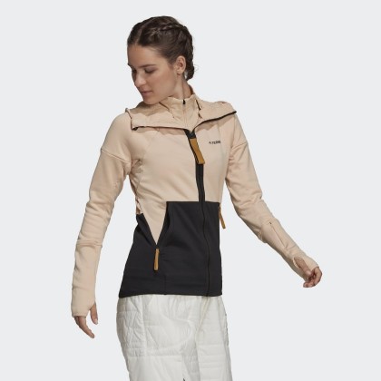 adidas Womens' Terrex Tech Ed Fleece - Black- جاكيت اديداس تريكس للنساء لون اسود وبيج