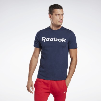 تيشيرت ريبوك جي اس لينر ريد للرجال لون كحلي - Reebok Men's GS Linear Read T-Shirt- Navy