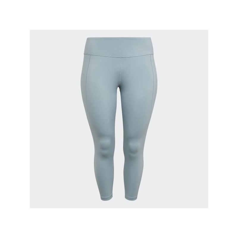 adidas Womens' Yoga Studio 7/8 Leggings (Plus Size) - Grey- بنطلون ضيق رياضي من اديداس يوغا 7/8 للنساء لون رمادي فاتح