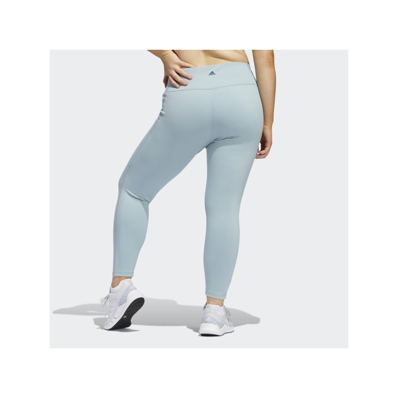 adidas Womens' Yoga Studio 7/8 Leggings (Plus Size) - Grey- بنطلون ضيق رياضي من اديداس يوغا 7/8 للنساء لون رمادي فاتح
