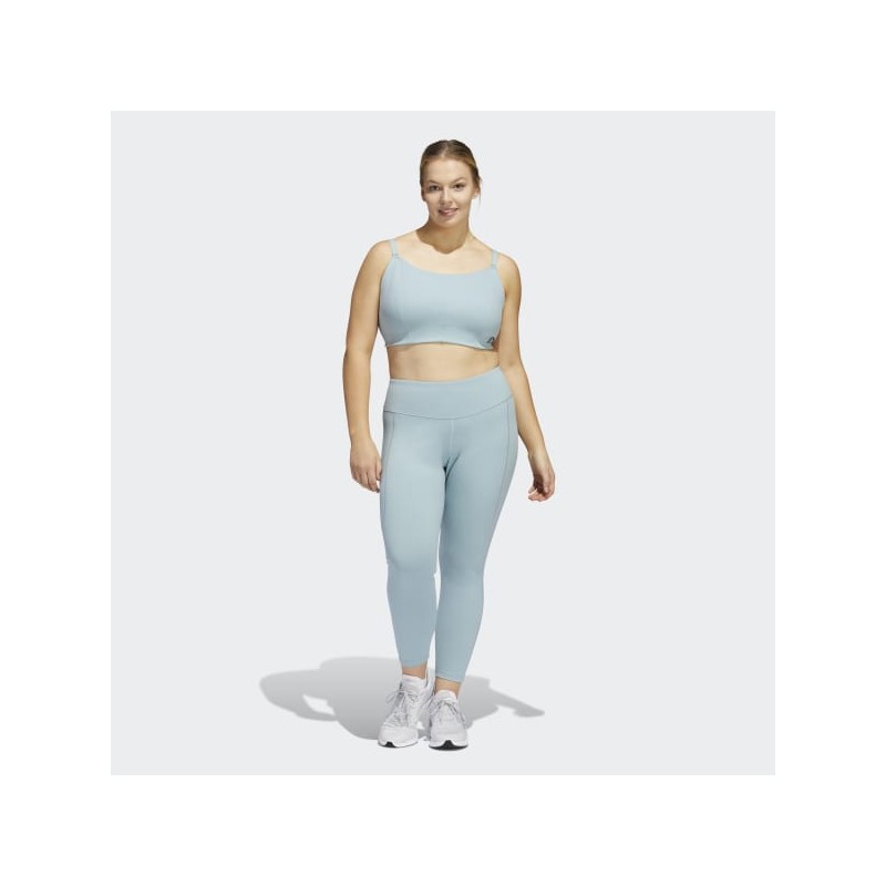 adidas Womens' Yoga Studio 7/8 Leggings (Plus Size) - Grey- بنطلون ضيق رياضي من اديداس يوغا 7/8 للنساء لون رمادي فاتح