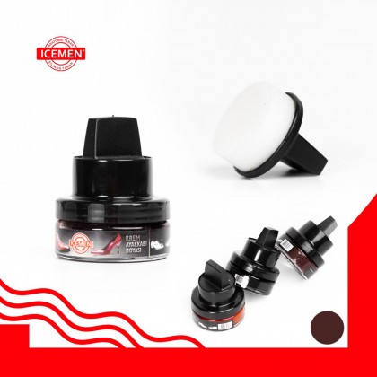 بوية KREM لون بني مع اسفنجة من ICEMEN