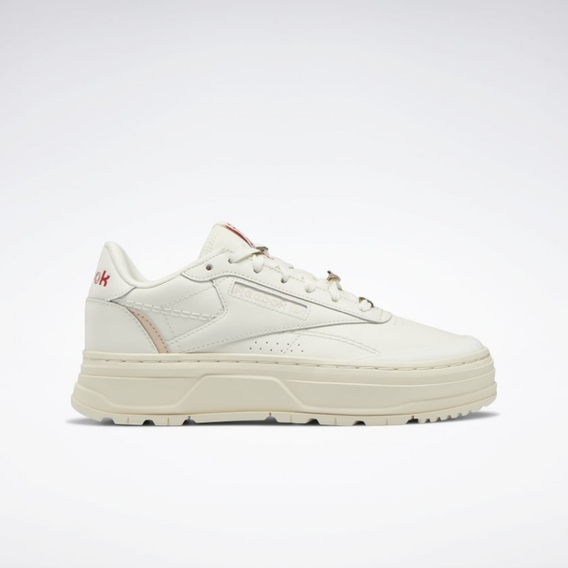 حذاء ريبوك كلوب سي دبل جيو للنساء لون طحيني - Reebok Women's Club C Double GEO Shoes 