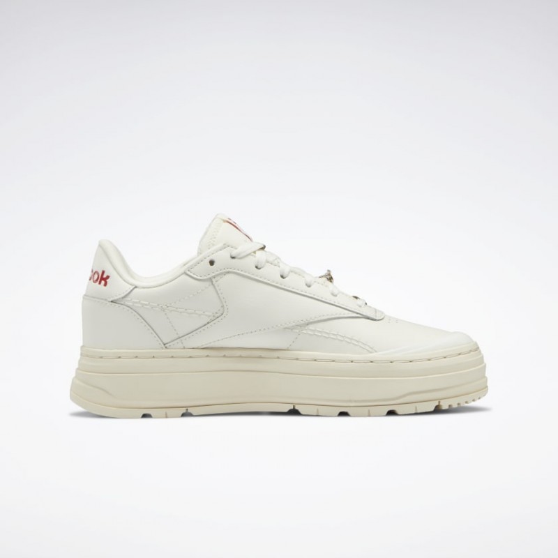 حذاء ريبوك كلوب سي دبل جيو للنساء لون طحيني - Reebok Women's Club C Double GEO Shoes 