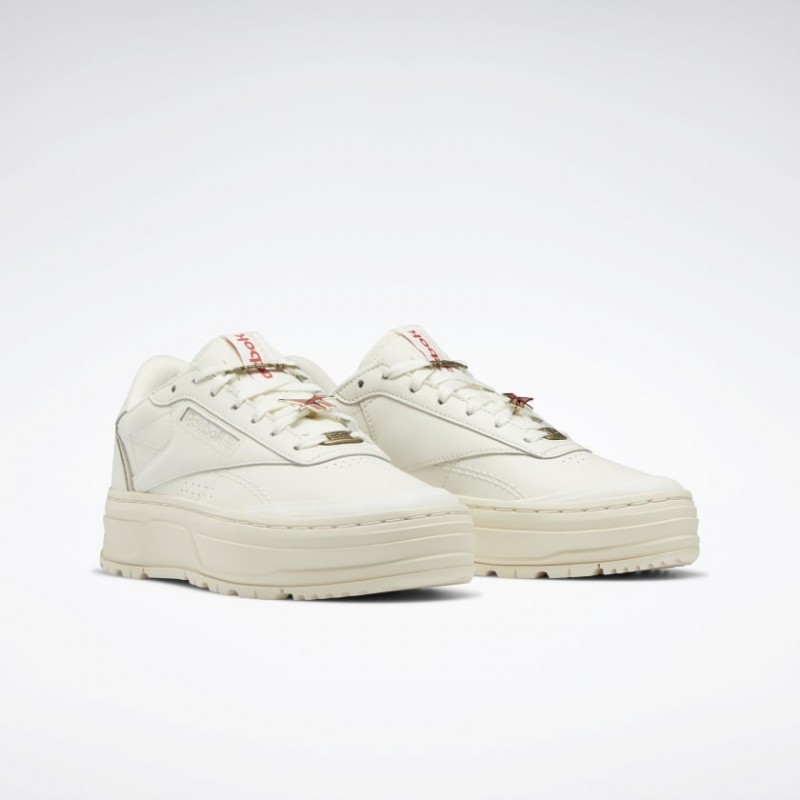 حذاء ريبوك كلوب سي دبل جيو للنساء لون طحيني - Reebok Women's Club C Double GEO Shoes 