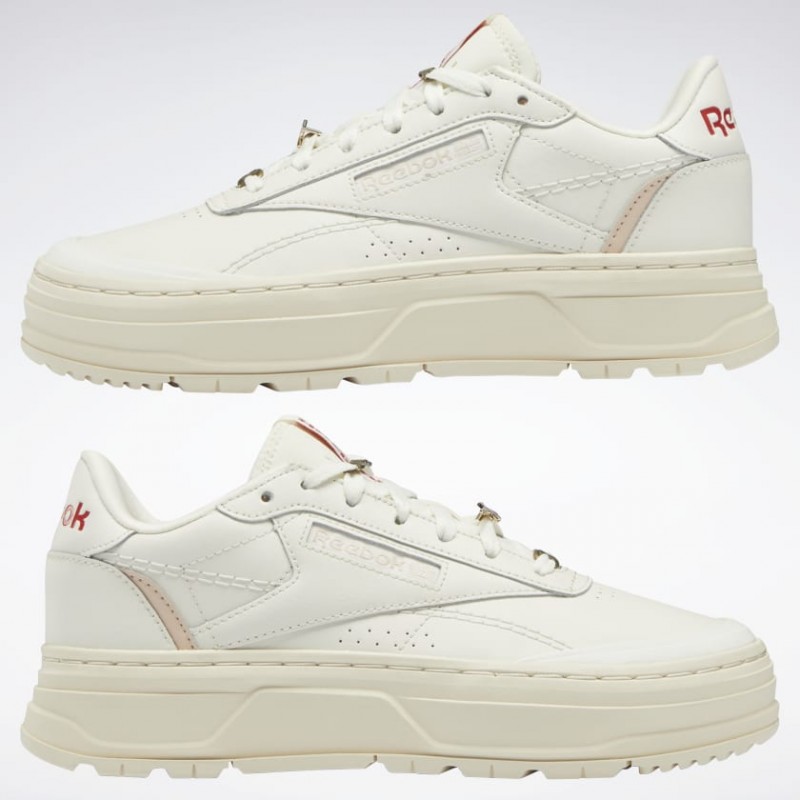 حذاء ريبوك كلوب سي دبل جيو للنساء لون طحيني - Reebok Women's Club C Double GEO Shoes 