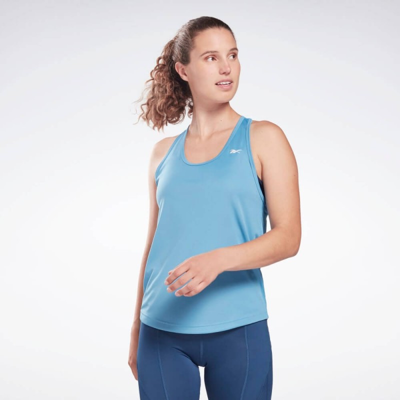تيشيرت (حفر) ريبوك ورك اوت مش تانك للنساء لون أزرق - Reebok Women's Workout Ready Mesh Back Tank Top- Blue