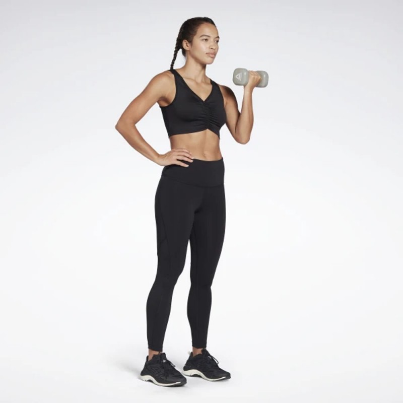 S Ruched Cropped Ta BLACK