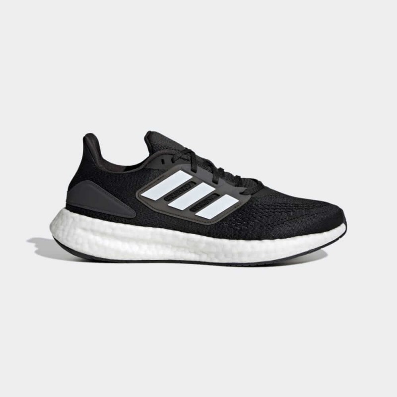 adidas Mens' Pureboost 22 Shoes - Black- حذاء اديداس بيور بوست 22 للرجال لون أسود ونعل أبيض