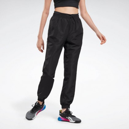 Reebok‏ Womens' Workout Ready Woven Joggers- بنطلون ريبوك وور ورك اوت ريدي للنساء لون أسود‏