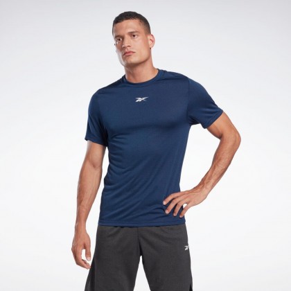 Reebok Mens' Workout Ready Melange T-Shirt- تيشيرت ريبوك وورك اوت ريدي للرجال لون كحلي‏