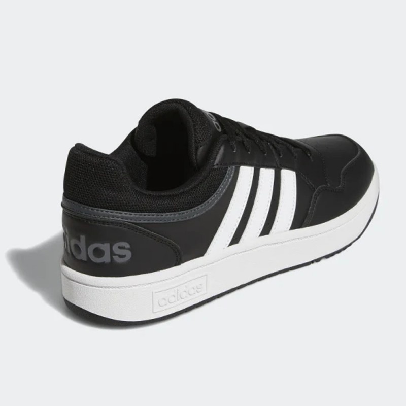adidas Mens' Hoops 3.0 Low Classic Vintage Shoes - حذاء اديداس هوبس 3.0 لو كلاسيك للرجال لون اسود ونعل ابيض