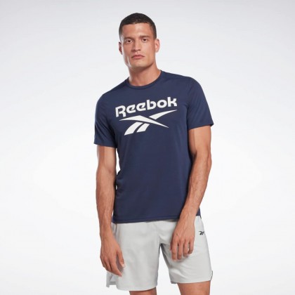 Reebok Mens' Workout Ready Supremium Graphic Tee- تيشيرت ريبوك وورك اوت للرجال لون كحلي
