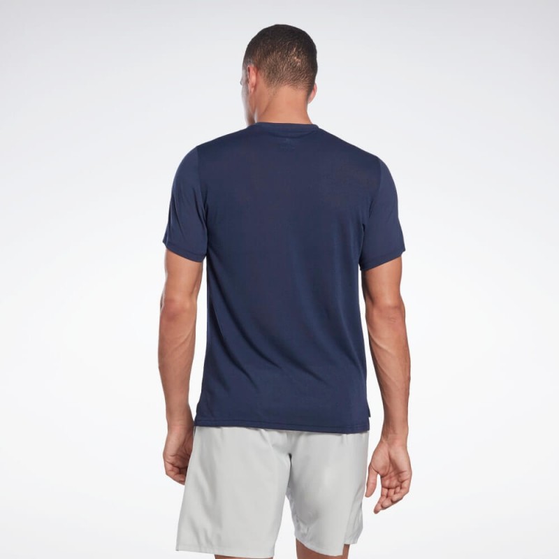 Reebok Mens' Workout Ready Supremium Graphic Tee- تيشيرت ريبوك وورك اوت للرجال لون كحلي