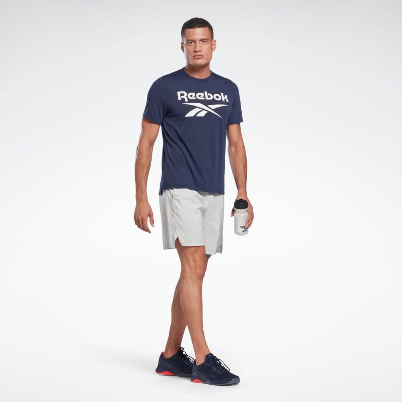 Reebok Mens' Workout Ready Supremium Graphic Tee- تيشيرت ريبوك وورك اوت للرجال لون كحلي