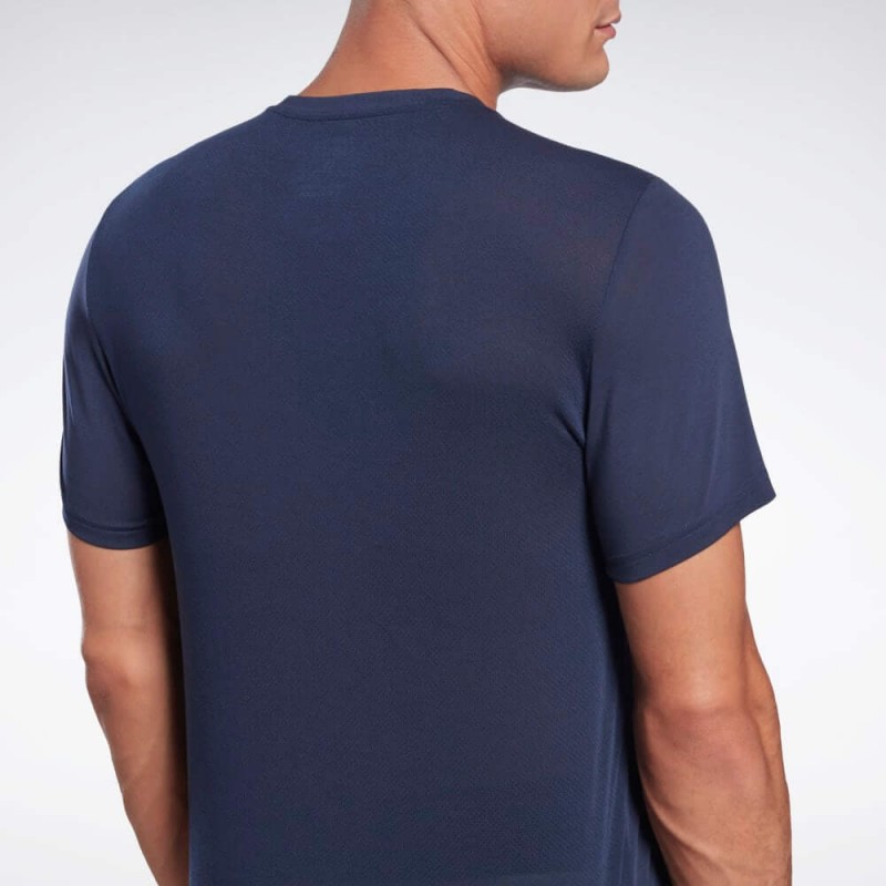 Reebok Mens' Workout Ready Supremium Graphic Tee- تيشيرت ريبوك وورك اوت للرجال لون كحلي