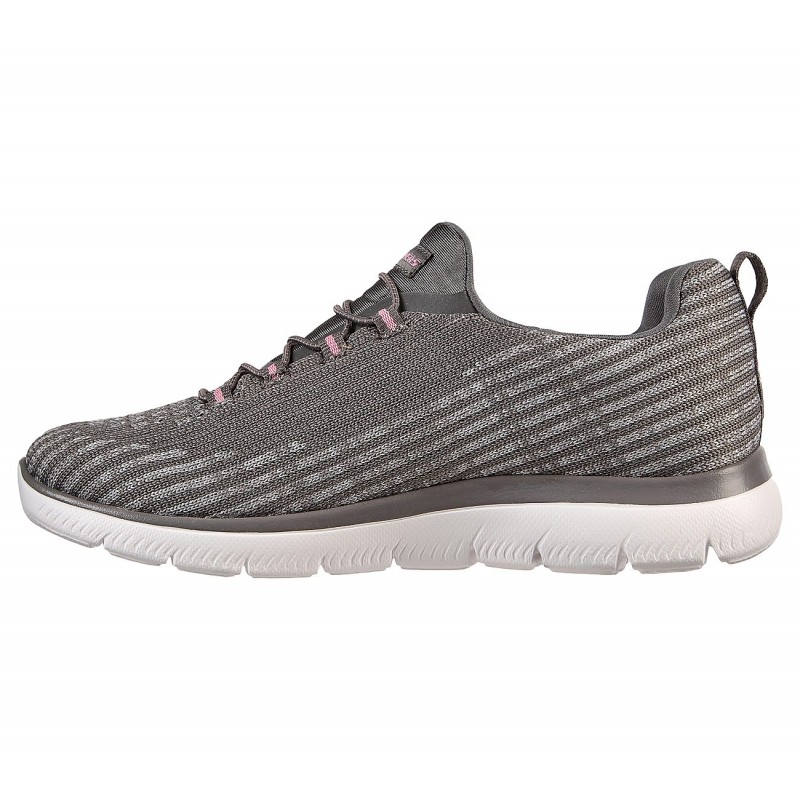 حذاء سكيتشرز سوميتس للنساء لون رمادي ونعل أبيض- Skechers Women's Summits Shoes