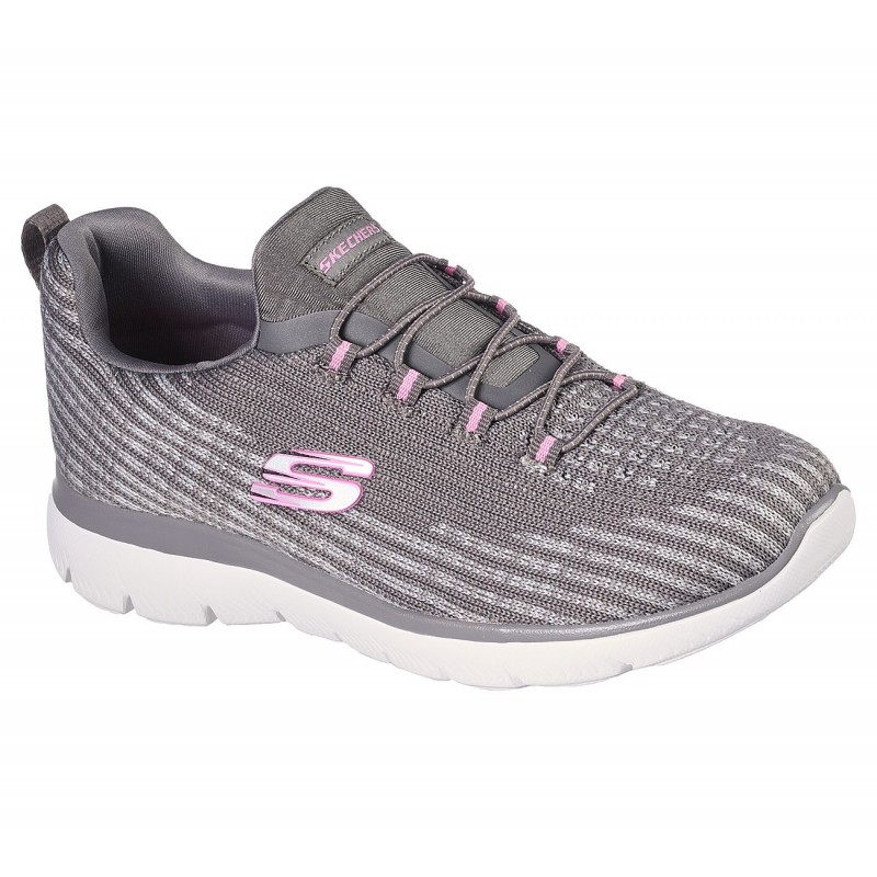 حذاء سكيتشرز سوميتس للنساء لون رمادي ونعل أبيض- Skechers Women's Summits Shoes
