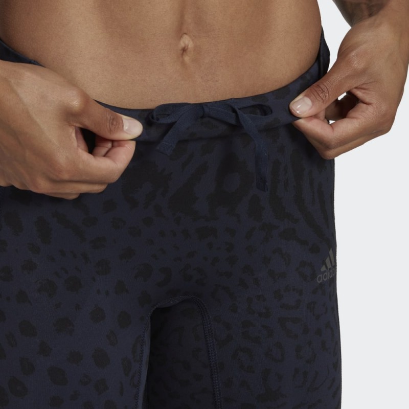 بنطلون ضيق بطبعات جلد من اديداس للنساء لون أسود Adidas FASTIMPACT RUNNING LEOPARD 7/8 LEGGINGS