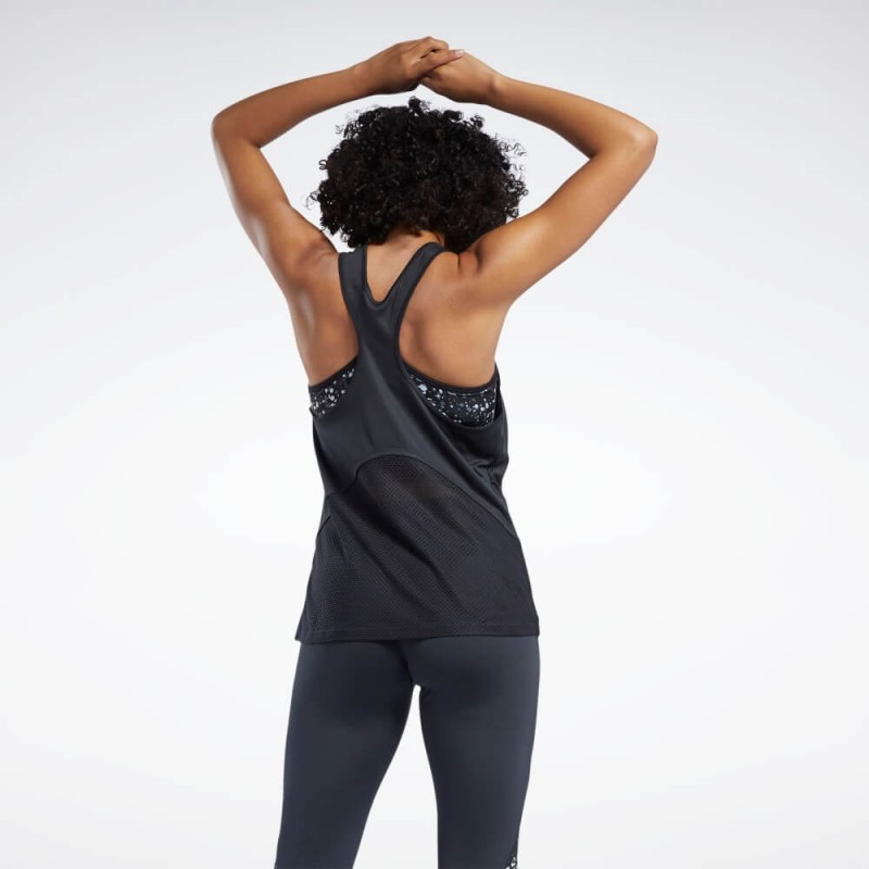 تيشيرت (حفر) ريبوك ورك اوت ريدي سبيد ويك تانك للنساء لون أسود - Reebok Women's Workout Ready Speedwick Tank Top- Black