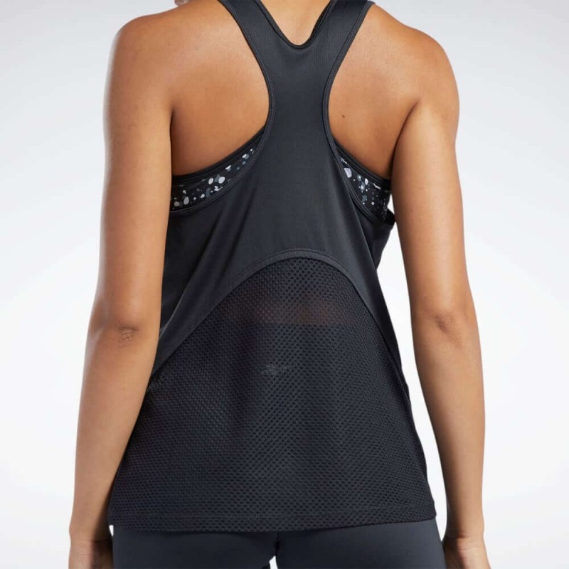 تيشيرت (حفر) ريبوك ورك اوت ريدي سبيد ويك تانك للنساء لون أسود - Reebok Women's Workout Ready Speedwick Tank Top- Black