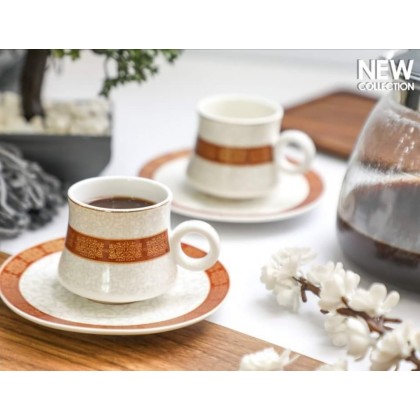 طقم 12 فنجان قهوة مع صحونهم