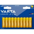 بطاريات فارتا لونغ لايف AA 10 Varta Batteries Longlife AA 10