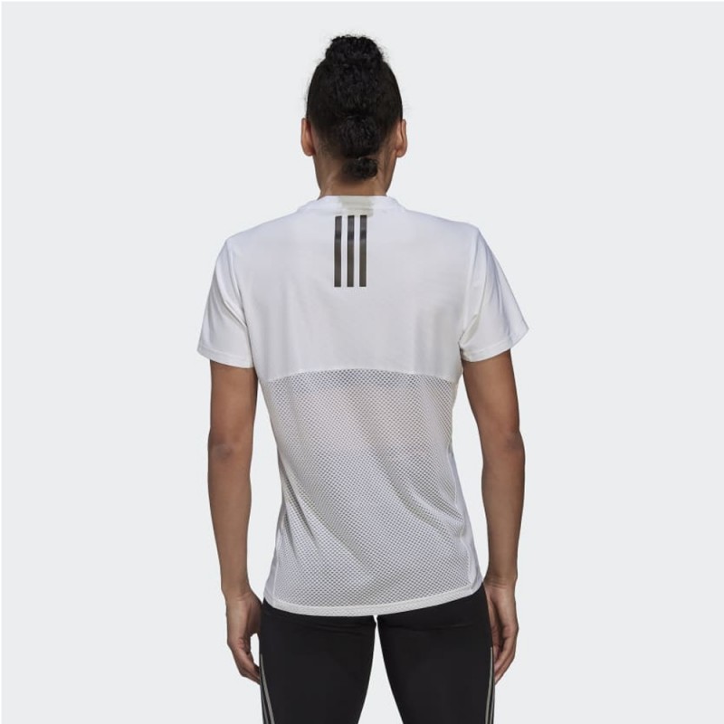 بلوزة ادي راننر من اديداس كم قصير للنساء لون أبيض adidas ADI RUNNER TEE