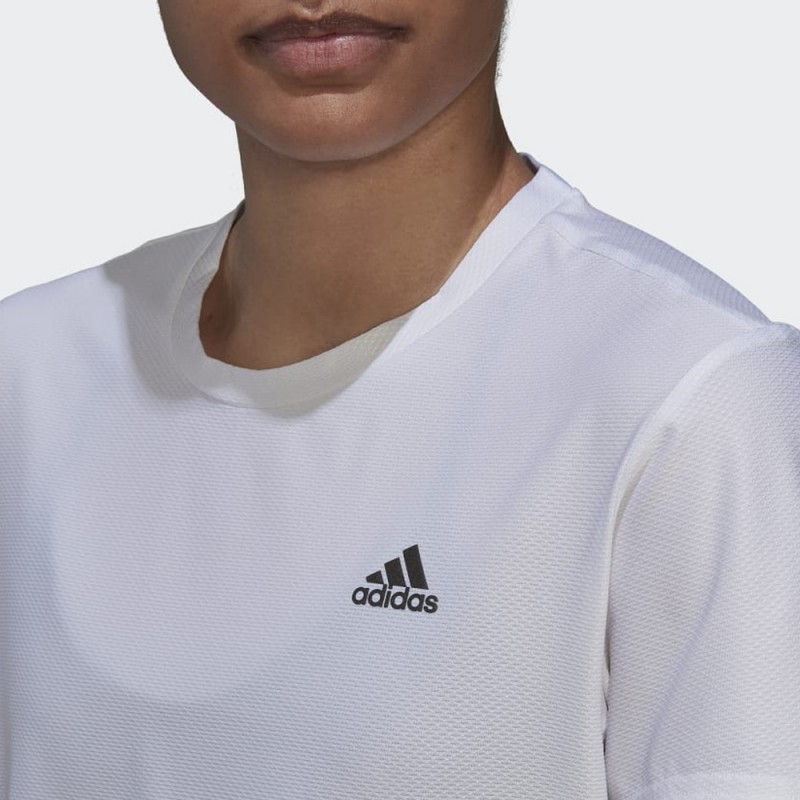 بلوزة ادي راننر من اديداس كم قصير للنساء لون أبيض adidas ADI RUNNER TEE