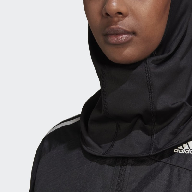 حجاب سباحة بطباعة 3 خطوط من أديداس للنساء لون أسود ADIDAS RUN ICONS 3-STRIPES SPORT