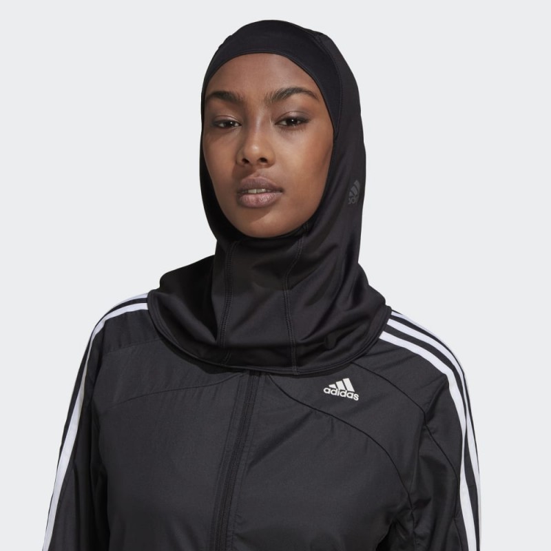 حجاب سباحة بطباعة 3 خطوط من أديداس للنساء لون أسود ADIDAS RUN ICONS 3-STRIPES SPORT