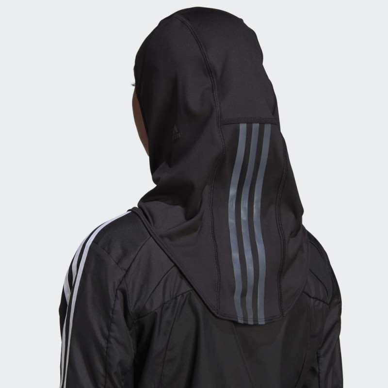 حجاب سباحة بطباعة 3 خطوط من أديداس للنساء لون أسود ADIDAS RUN ICONS 3-STRIPES SPORT