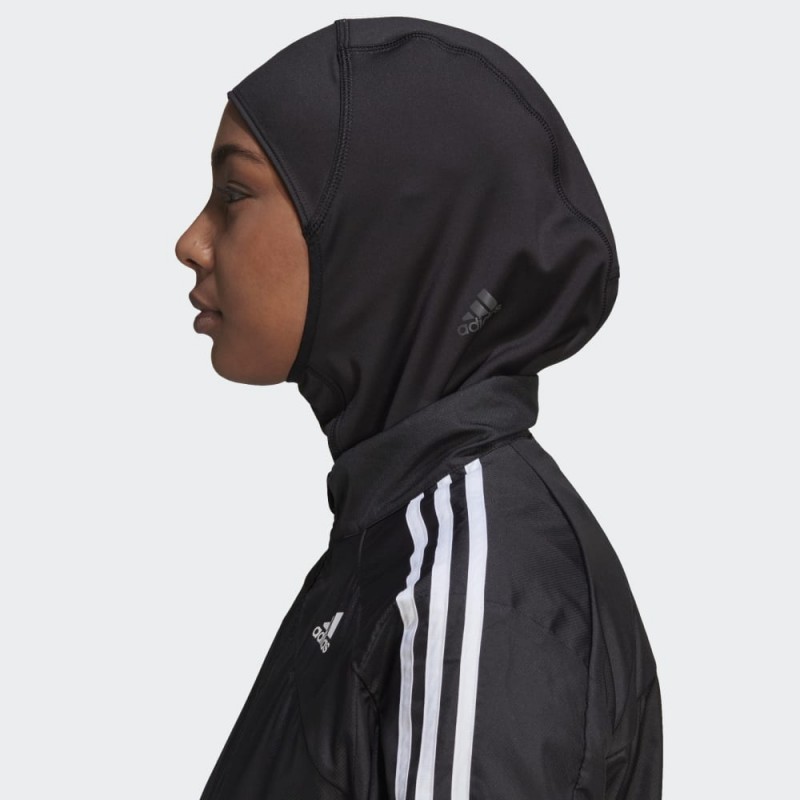 حجاب سباحة بطباعة 3 خطوط من أديداس للنساء لون أسود ADIDAS RUN ICONS 3-STRIPES SPORT