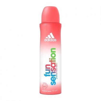 Adidas Fun Sensation Perfumed Deo 24H anti Perspirant 0% alcohol 150ml For Women مزيل عرق