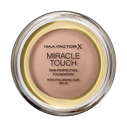 Max Factor Miracle Touch Foundation, New and Improved Formula SPF 30 and Hyaluronic Acid 97 Toasted Almond
