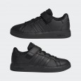 adidas Grand Court Elastic Lace and Top Strap Shoes حذاء سبورت للأطفال لون أسود