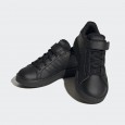 adidas Grand Court Elastic Lace and Top Strap Shoes حذاء سبورت للأطفال لون أسود