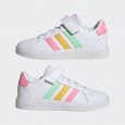 adidas GRAND COURT COURT ELASTIC LACE AND TOP STRAP SHOES حذاء سبورت للنساء لون ابيض